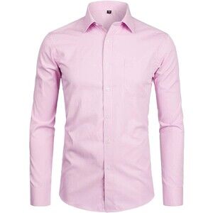 ZEROYAA Men's Long Sleeve Dress Shirt Slim Fit Casual Business Formal   NWT